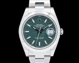 Datejust 41 Green Stick Motif Dial SS Oyster