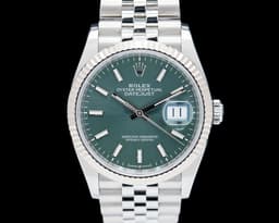 Datejust 36 SS Fluted Green Dial Jubilee