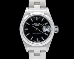 Lady Oyster Perpetual Date SS Black Dial