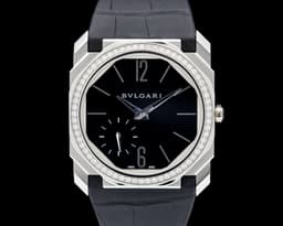 Octo Finissimo Platinum Diamond Bezel Black Dial