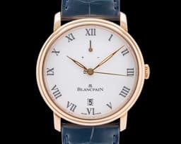 Villeret 8 Days Manual Wind 18k Rose Gold White Enamel Dial
