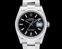 Datejust 36 126200 SS Black Stick Dial