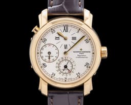Malte Dual Time Regulator 18K Yellow Gold Silver Dial