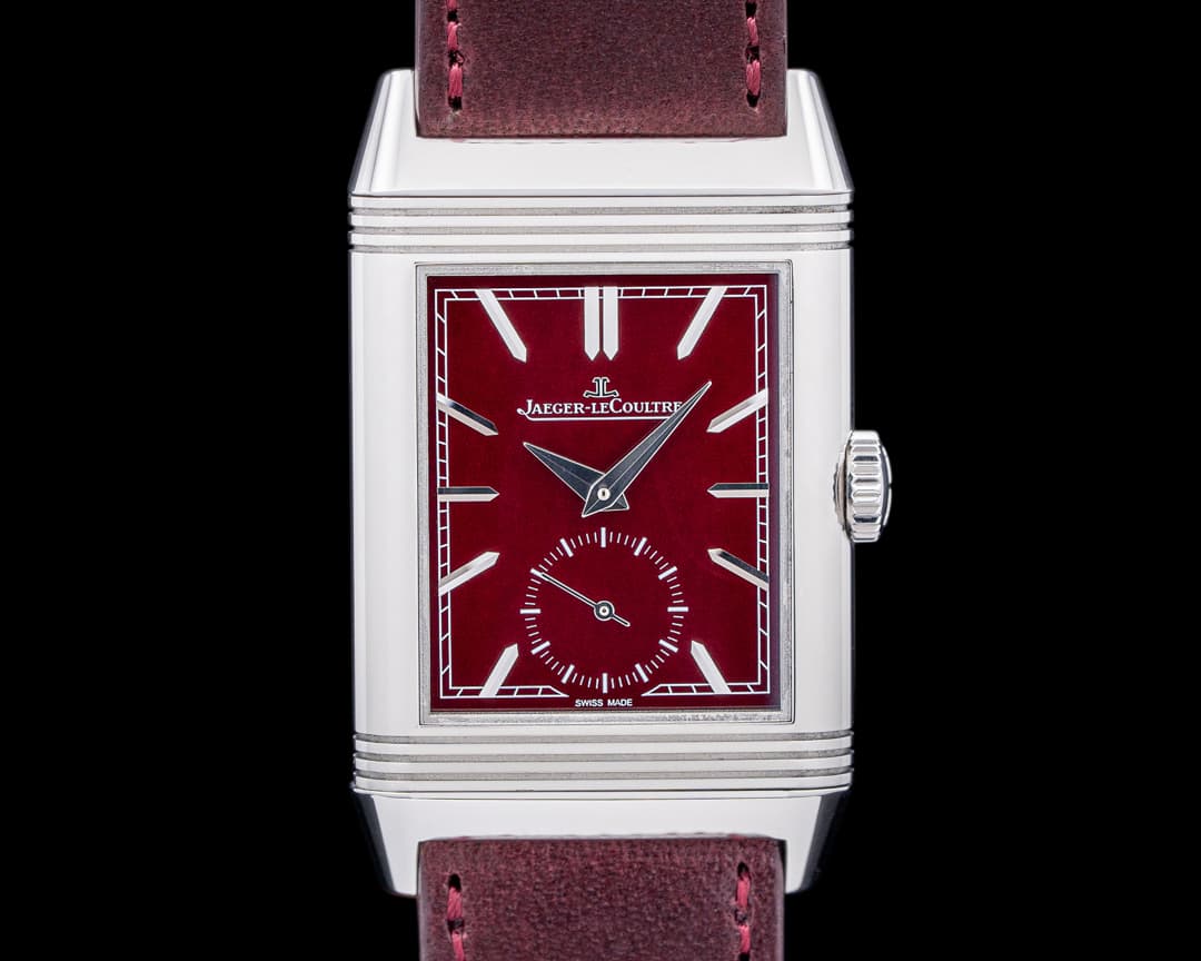 Jaeger LeCoultre Reverso Tribute Small Seconds SS Burgundy Dial