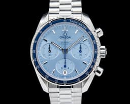 Speedmaster 38MM Co-Axial Chronograph SS Blue Dial