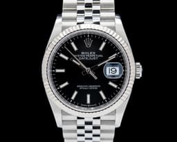 Datejust 36 SS Fluted Jubilee SS Black Dial