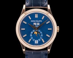 Annual Calendar 5396R 18K Rose Gold Blue Diamond Dial