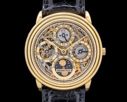 Quantieme Perpetual Calendar 25668BA 18K Yellow Gold Skeleton RARE