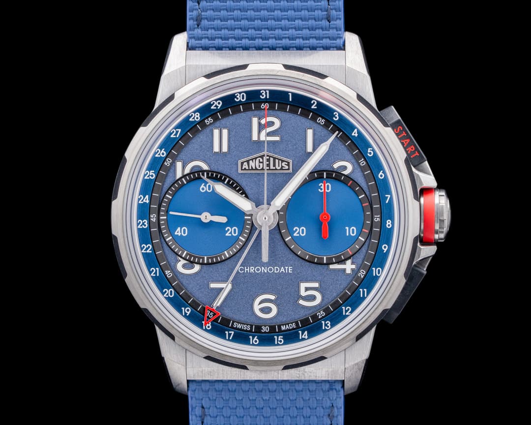 Angelus Chronodate Titanium Blue Dial LIMITED EDITION