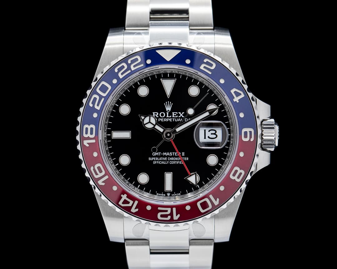 Rolex GMT Master II 126710 Ceramic "Pepsi" SS Black Dial