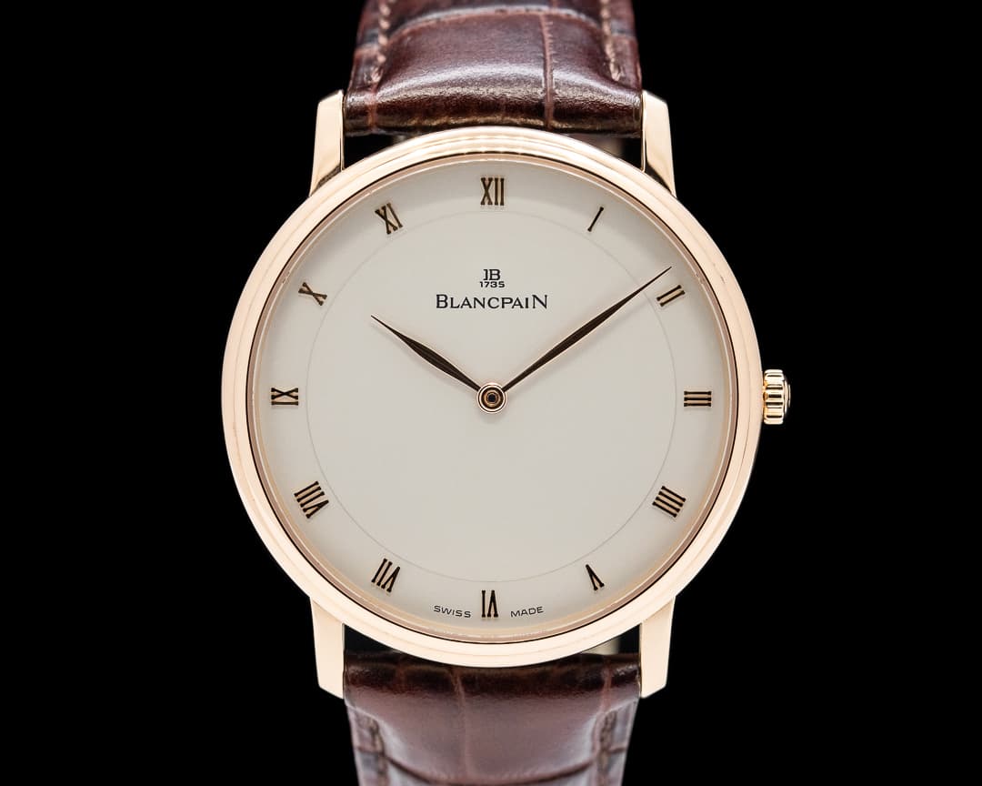 Blancpain Ultra Slim Automatic 18K Rose Gold Silver Dial