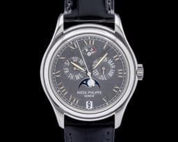 5056P Annual Calendar Moon Phase Platinum Gray Dial