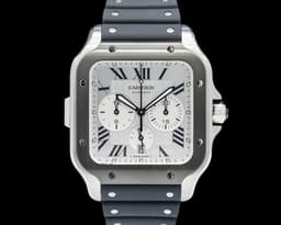 Santos De Cartier Chronograph SS Silver Dial 2025