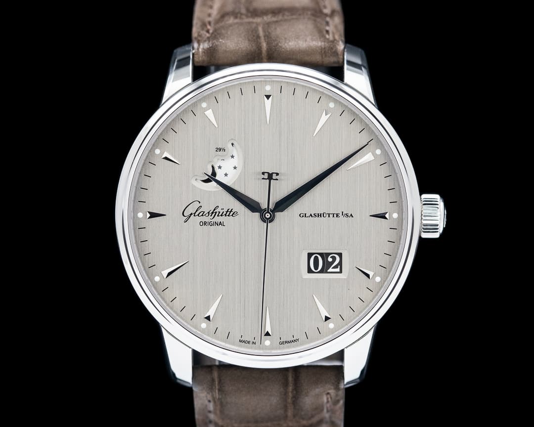 Glashütte Original Senator Panorama Date Moon Phase SS Gray Dial
