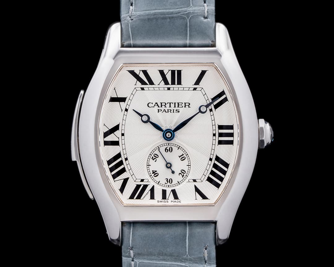 Cartier 2512C Tortue Minute Repeater CPCP 18K White Gold Silver Dial RARE