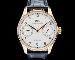 Portuguese 7 Day Automatic 18K Rose Gold Silver Dial