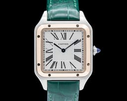 Santos Dumont SS / 18K Rose Gold Quartz Silver Dial