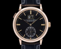 381.031 Saxonia Outsize Date 18K Rose Gold Black Dial