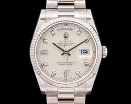 Day-Date President Diamond 18K White Gold Cream Dial