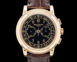 Chronograph 5070J 18K Yellow Gold Black Dial