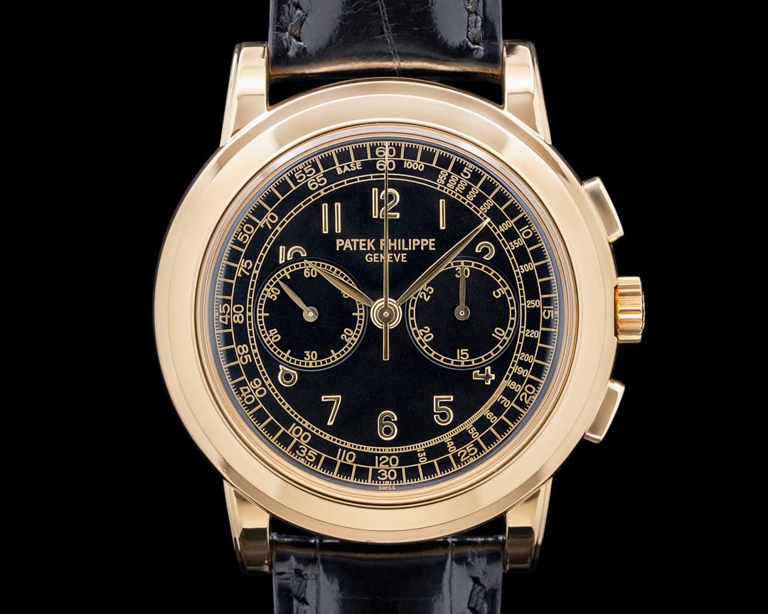 Patek Philippe Chronograph 5070J 18K Yellow Gold Black Dial