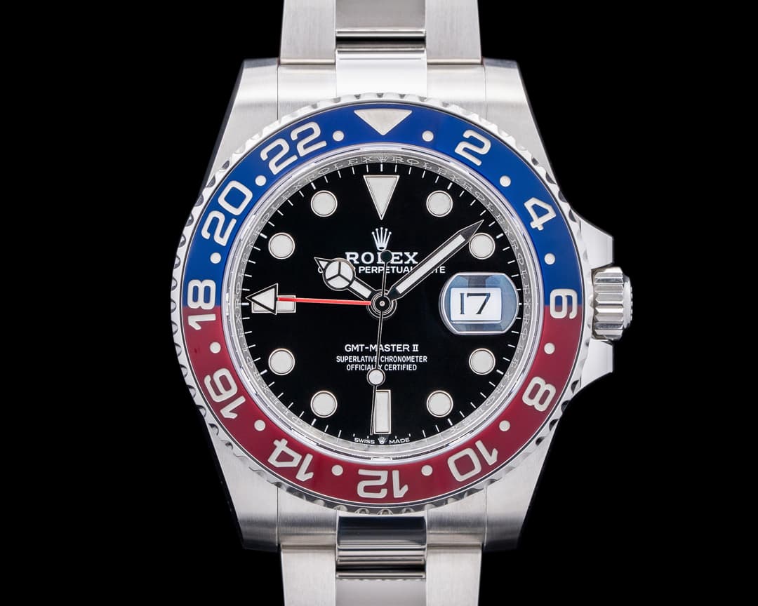 Rolex GMT Master II 126710 Ceramic "Pepsi" SS Black Dial FULL SET