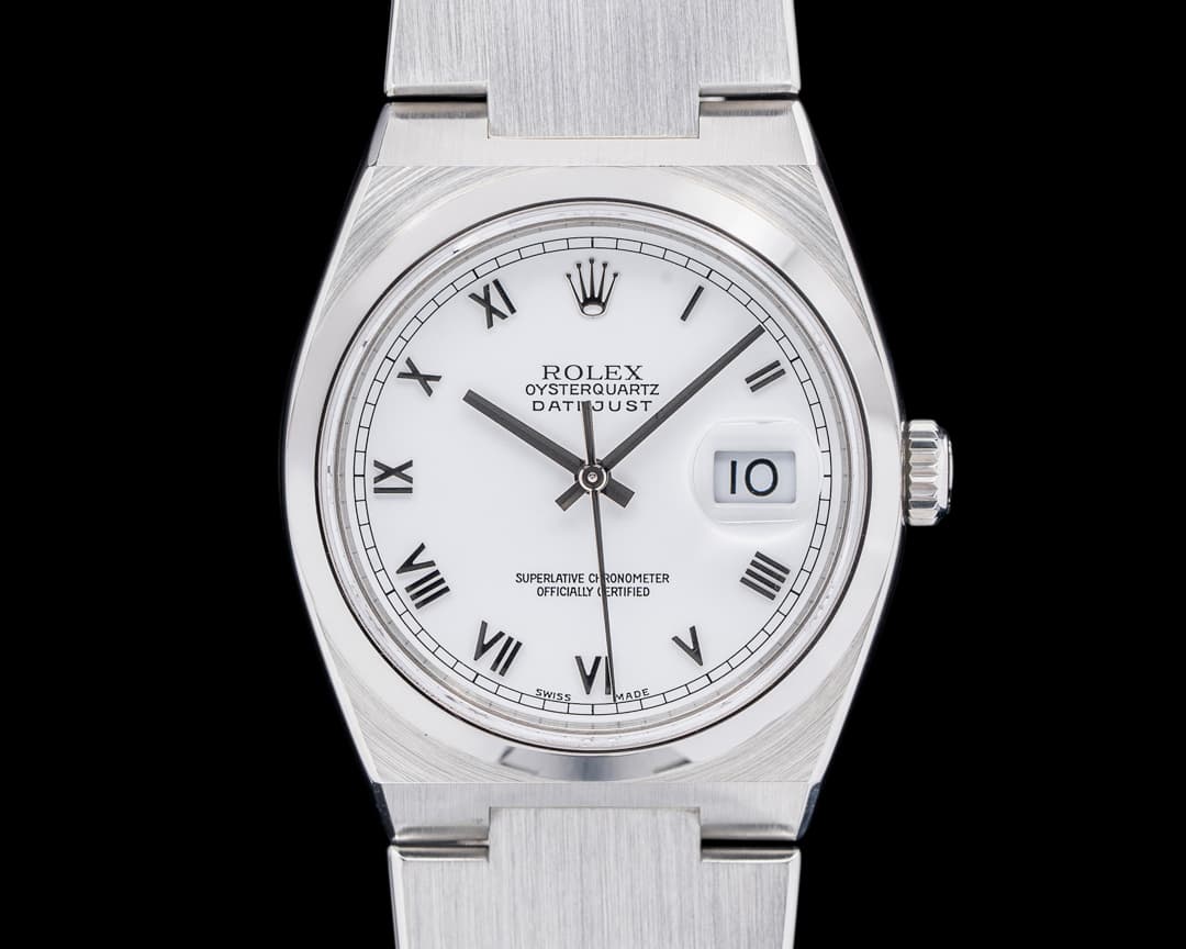 Rolex OysterQuartz 17000 White Roman Dial SS C. 1983