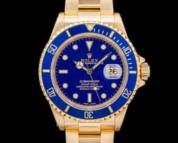 16618 Submariner 18K Yellow Gold Blue Dial