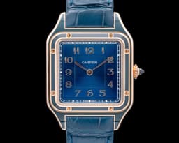 Santos Dumont 18K Rose Gold Blue Dial
