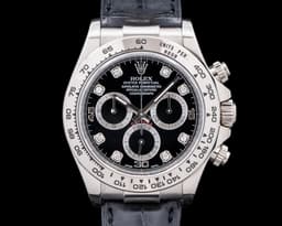 Cosmograph Daytona 18K White Gold Diamonds Black Dial