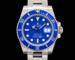 116619LB Submariner SMURF Date 18K White Gold Blue Dial