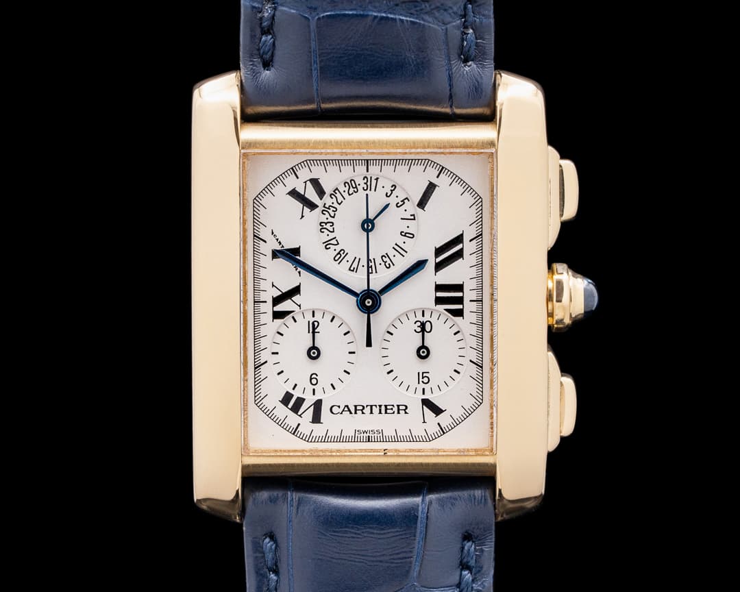 Cartier Tank Francaise Chronoflex Quartz Chronograph 18K Yellow Gold