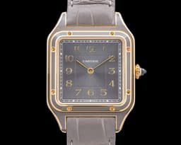 Santos Dumont 18K Yellow Gold Gray Dial