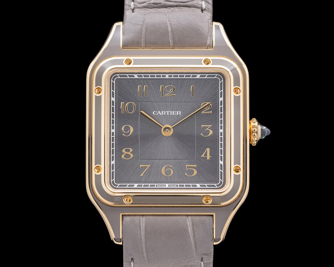 Cartier Santos Dumont 18K Yellow Gold Gray Dial