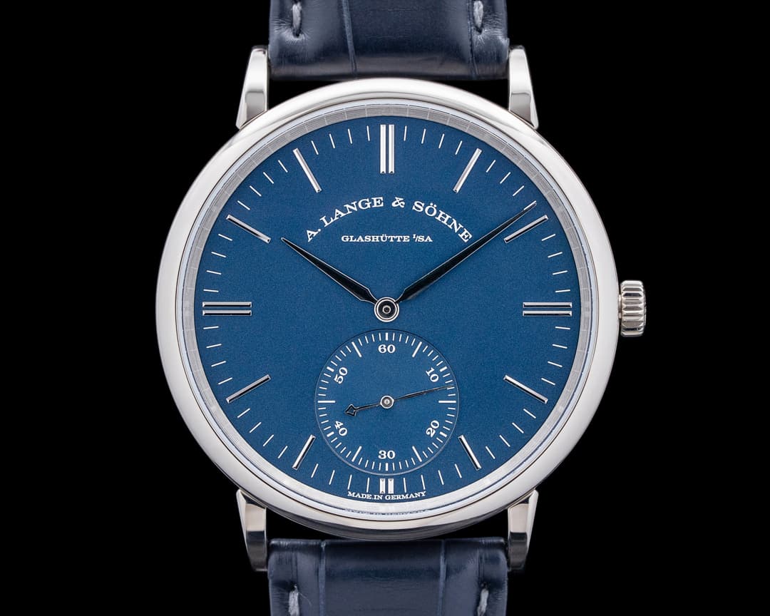 A. Lange and Sohne Saxonia Automatik 18K White Gold Blue Dial