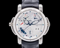 Sonata Cathedral Dual Time 18K White Gold Silver Dial