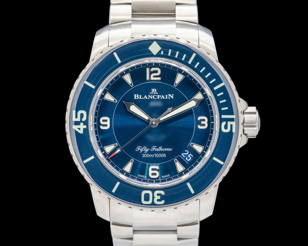 Image of Blancpain 5015-1240-52A Fifty Fathoms Titanium Blue Dial
