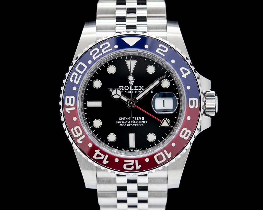 Rolex GMT Master II 126710 Ceramic Jubilee "Pepsi" SS Black Dial