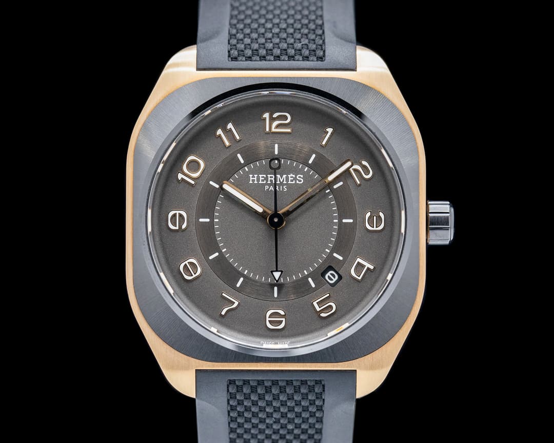 Hermes H08 Titanium / 18K Rose Gold Gray Dial