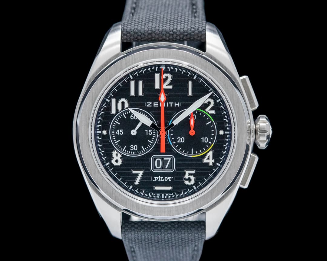 Zenith Pilot Chronograph Flyback Big Date SS Black Dial