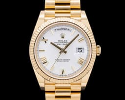 228238 Day Date President 18K Yellow Gold White Roman Dial