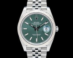 Datejust 41 Fluted Jubilee SS Green Dial