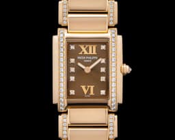 Ladies Twenty 4 Diamonds 18K Rose Gold Brown Dial