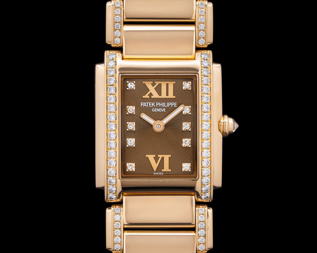 Patek Philippe Ladies Twenty 4 Diamonds 18K Rose Gold Brown Dial