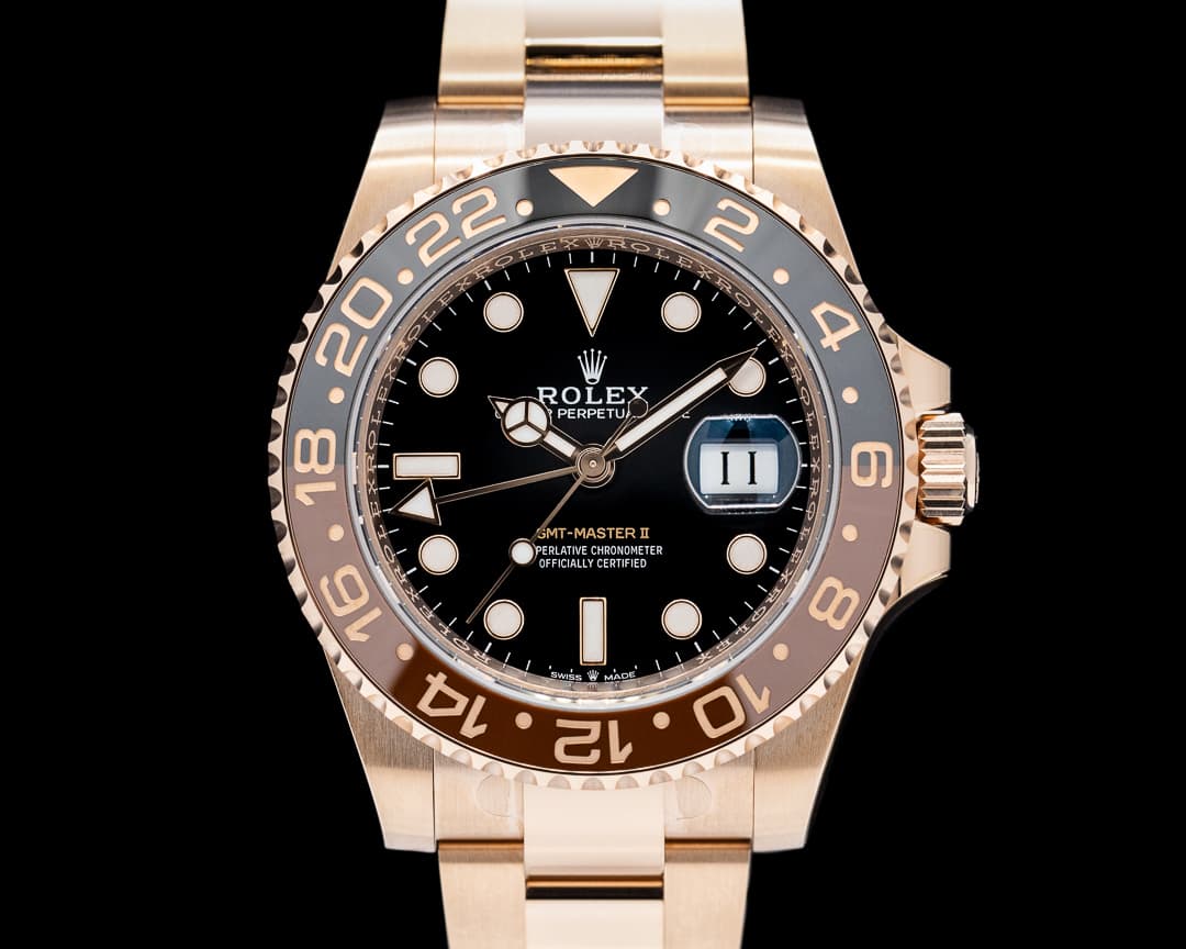 Rolex GMT Master II Ceramic Root Beer 18K Everose Black Dial 2024 UNWORN
