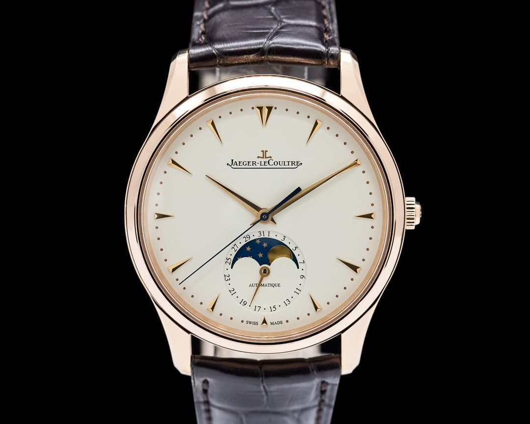 Jaeger LeCoultre Master Ultra Thin Moon 18K Rose Gold Silver Dial