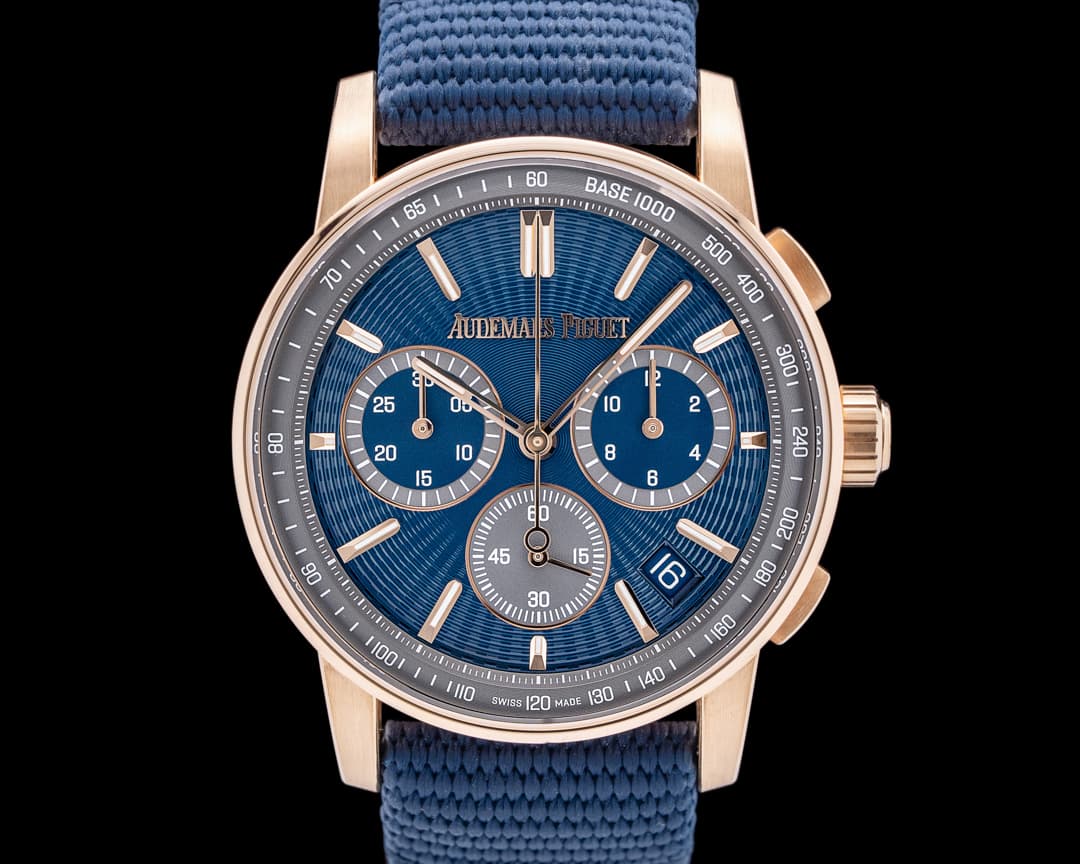 Audemars Piguet Code 11:59 Chronograph 18k Rose Gold Blue Dial
