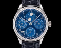 Portuguese Perpetual Calendar 18K White Gold Blue Dial