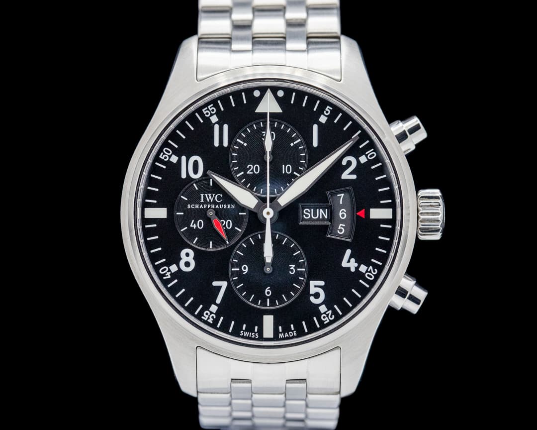 IWC Pilot Chronograph SS Black Dial