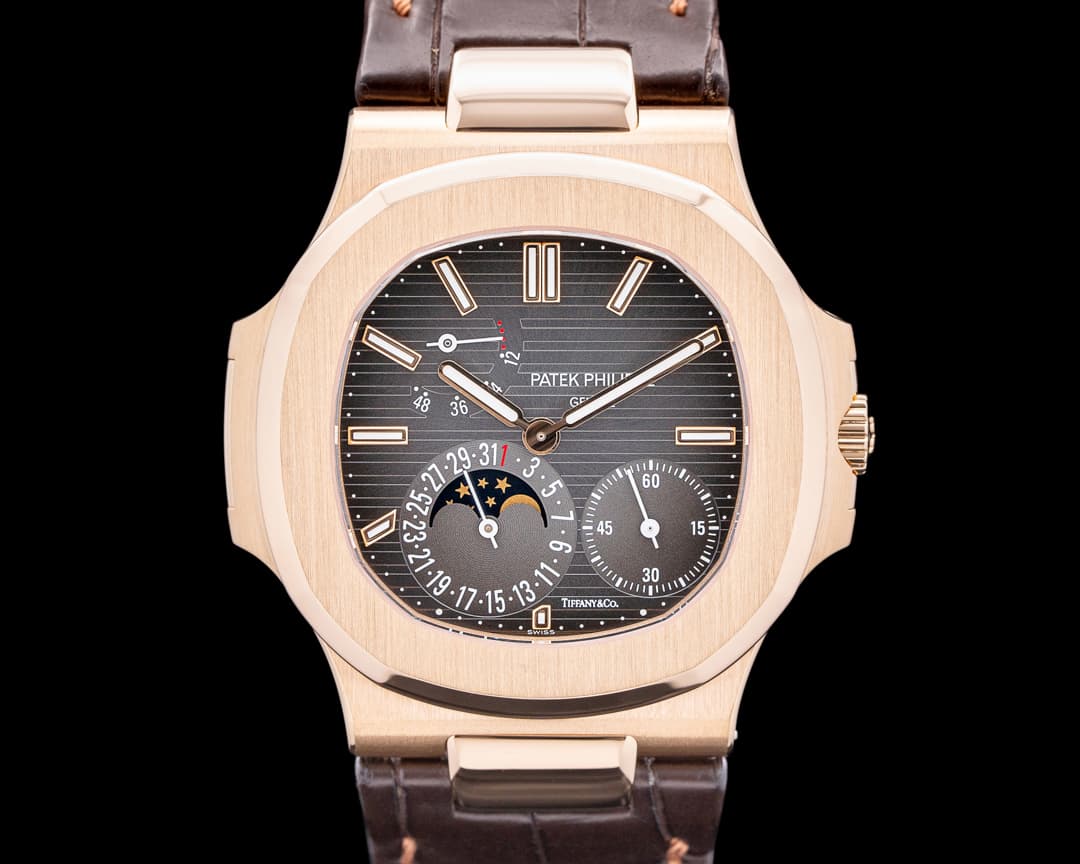 Patek Philippe 5712R Jumbo Nautilus Power Reserve Moon 18K Rose Gold TIFFANY & CO